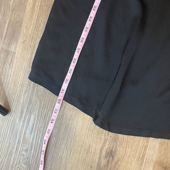 Zara Black Satin Short Sleeve Pocket Tee Size M Eyelash Hem Lightweight - Picture 9 of 11